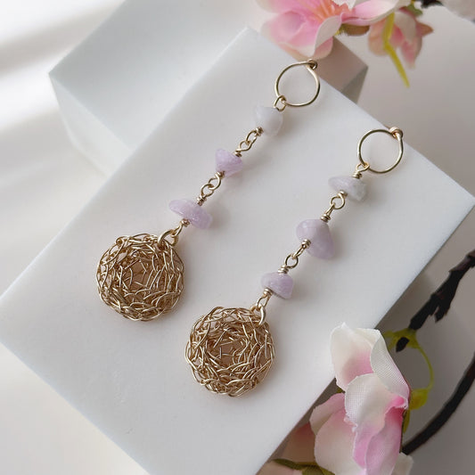 Belamora, Kunzite, Cosmic Medallion Earrings